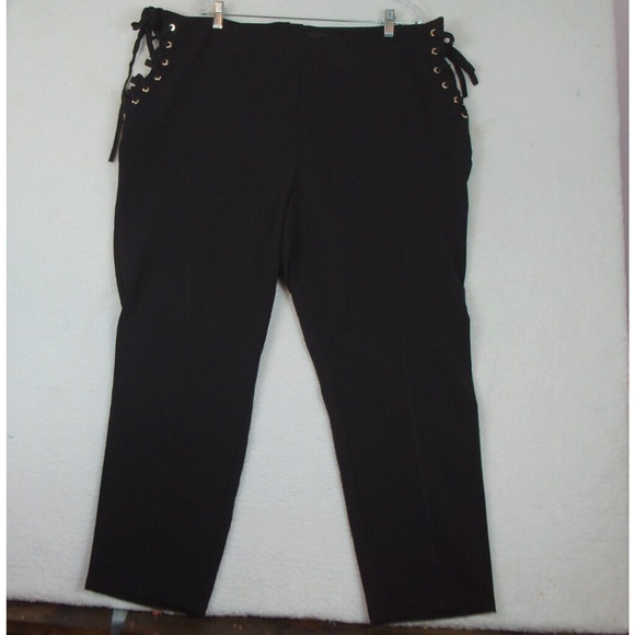 Ashro Women's‎ Plus Size 20W Black Side Laced Pants Zipper - Picture 1 of 10